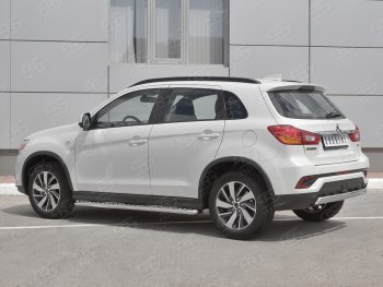 10 349 р. Защита заднего бампера (Ø75x42 мм, нержавейка) Russtal  Mitsubishi ASX (2017-2020) 2-ой рестайлинг  с доставкой в г. Краснодар. Увеличить фотографию 2