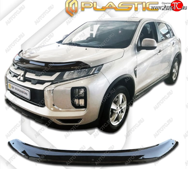 1 999 р. Дефлектор капота на CA-Plastic  Mitsubishi ASX (2019-2024) 3-ий рестайлинг (Classic черный, Без надписи)  с доставкой в г. Краснодар