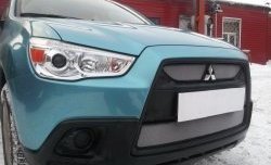 4 049 р. Сетка на бампер Allest (матовый хром) Mitsubishi ASX дорестайлинг (2010-2012)  с доставкой в г. Краснодар. Увеличить фотографию 2