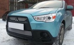 4 049 р. Сетка на бампер Allest (матовый хром) Mitsubishi ASX дорестайлинг (2010-2012)  с доставкой в г. Краснодар. Увеличить фотографию 3