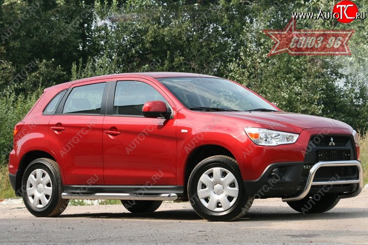 8 999 р. Защита переднего бампера Souz-96 (d60) Mitsubishi ASX дорестайлинг (2010-2012)  с доставкой в г. Краснодар