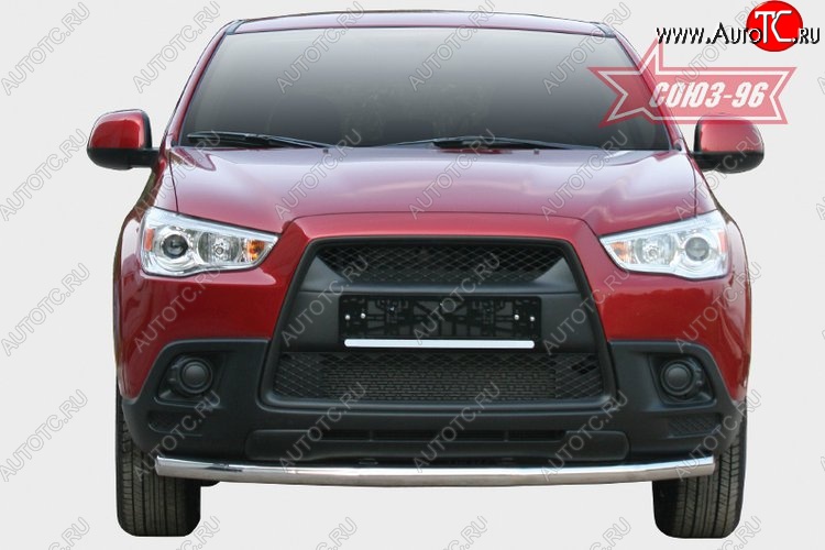 8 369 р. Защита переднего бампера одинарная Souz-96 (d60) Mitsubishi ASX дорестайлинг (2010-2012)  с доставкой в г. Краснодар