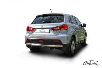 12 149 р. Защита заднего бампера Arbori (нержавейка, 1 труба d57 mm). Mitsubishi ASX дорестайлинг (2010-2012)  с доставкой в г. Краснодар. Увеличить фотографию 2