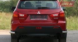 Защита заднего бампера из боковых уголков Souz-96 (d42) Mitsubishi ASX дорестайлинг (2010-2012)