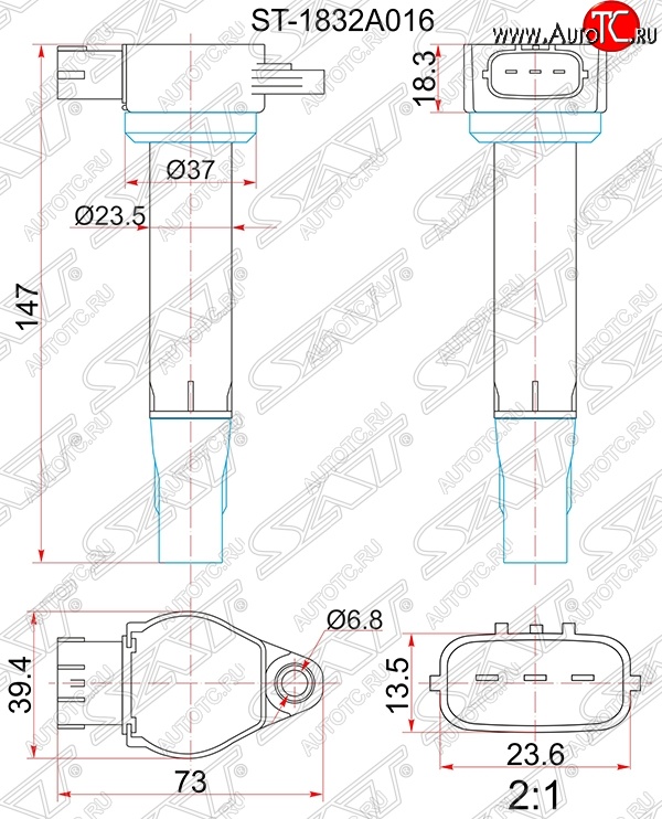 1 369 р. Катушка зажигания SAT  Mitsubishi ASX - Outlander  XL  с доставкой в г. Краснодар