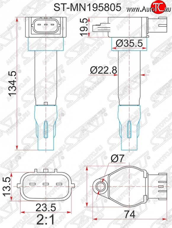 1 579 р. Катушка зажигания SAT  Mitsubishi ASX - Lancer  10  с доставкой в г. Краснодар