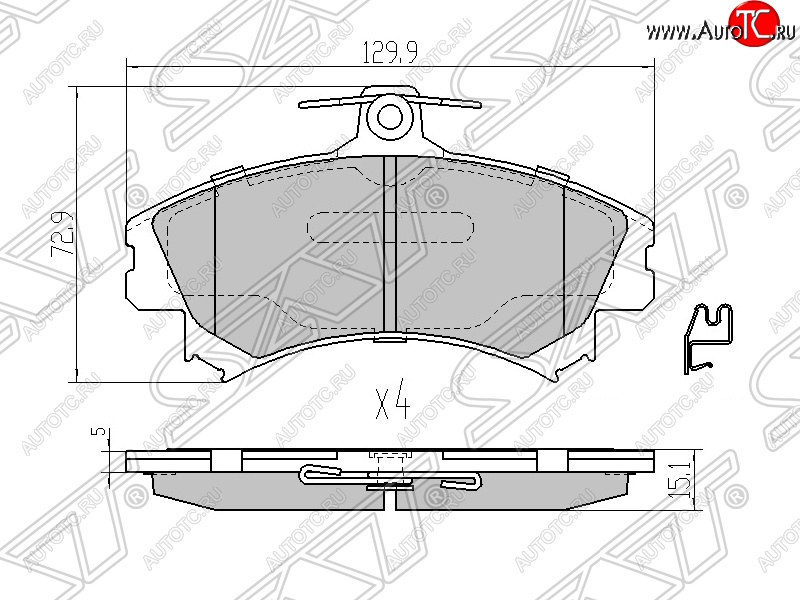 1 369 р. Колодки тормозные SAT (передние)  Mitsubishi Carisma - Colt ( Z20, Z30 хэтчбэк 3 дв.,  Z30)  с доставкой в г. Краснодар