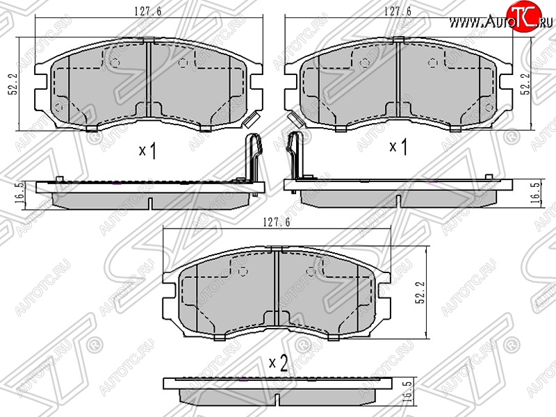 989 р. Колодки тормозные SAT (задние)  Mitsubishi Delica (4), Diamante, L400, Pajero (2 V30/V40 5 дв.,  2 V20,  2 V30/V40,  3 V70), Pajero iO, Pajero Sport (PA)  с доставкой в г. Краснодар