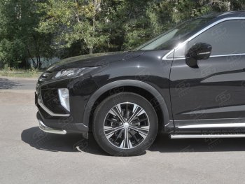 16 649 р. Защита переднего бампера (Ø42 мм, нержавейка) SLITKOFF  Mitsubishi Eclipse Cross  GK (2017-2021) дорестайлинг  с доставкой в г. Краснодар. Увеличить фотографию 3