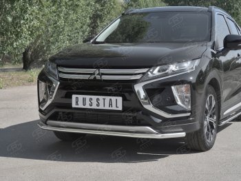 16 649 р. Защита переднего бампера (Ø42 мм, нержавейка) SLITKOFF  Mitsubishi Eclipse Cross  GK (2017-2021) дорестайлинг  с доставкой в г. Краснодар. Увеличить фотографию 4