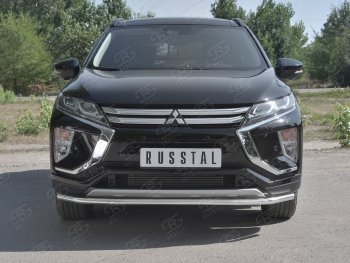 Защита переднего бампера (Ø42 мм, нержавейка) SLITKOFF Mitsubishi (Митсубиси) Eclipse Cross (эклипс)  GK (2017-2021) GK дорестайлинг