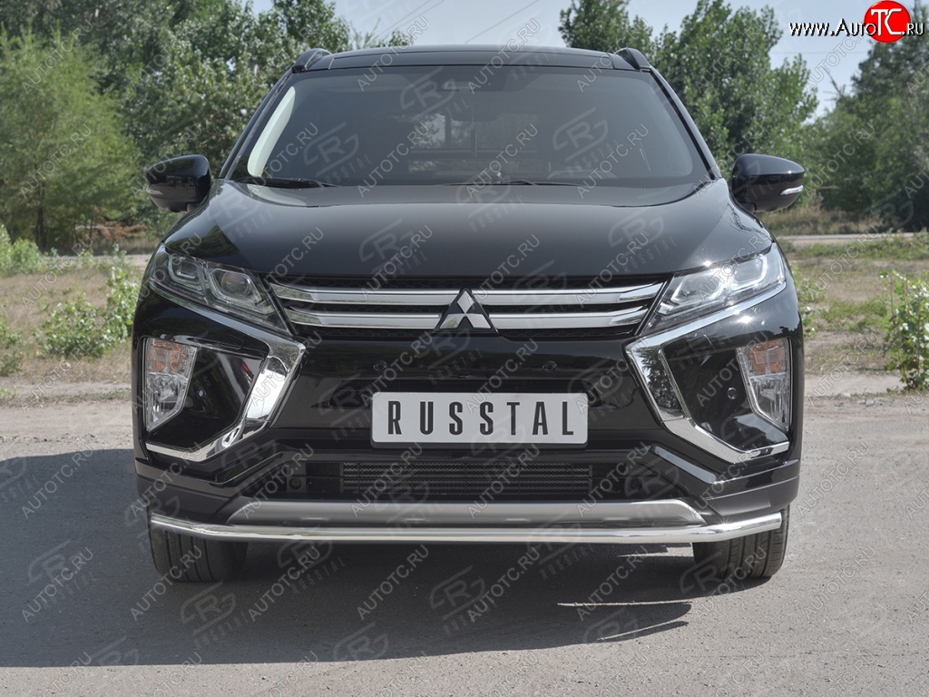 16 649 р. Защита переднего бампера (Ø42 мм, нержавейка) SLITKOFF  Mitsubishi Eclipse Cross  GK (2017-2021) дорестайлинг  с доставкой в г. Краснодар