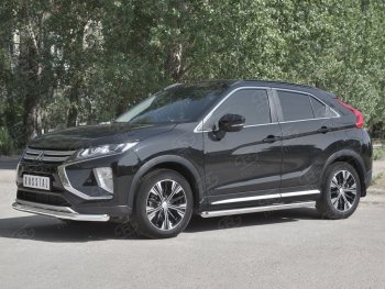 16 999 р. Защита переднего бампера (Ø63 мм, нержавейка) SLITKOFF  Mitsubishi Eclipse Cross  GK (2017-2021) дорестайлинг  с доставкой в г. Краснодар. Увеличить фотографию 2