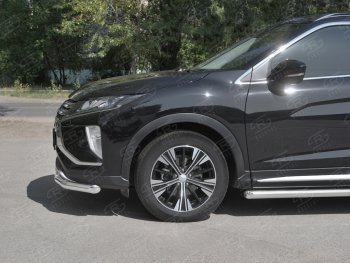 16 999 р. Защита переднего бампера (Ø63 мм, нержавейка) SLITKOFF  Mitsubishi Eclipse Cross  GK (2017-2021) дорестайлинг  с доставкой в г. Краснодар. Увеличить фотографию 3