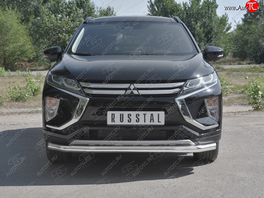 16 999 р. Защита переднего бампера (Ø63 мм, нержавейка) SLITKOFF  Mitsubishi Eclipse Cross  GK (2017-2021) дорестайлинг  с доставкой в г. Краснодар