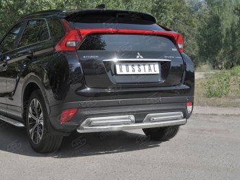 18 549 р. Защита заднего бампера (2 трубы Ø63 и 42 мм, нержавейка) SLITKOFF  Mitsubishi Eclipse Cross  GK (2017-2021) дорестайлинг  с доставкой в г. Краснодар. Увеличить фотографию 4