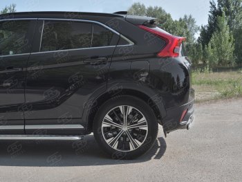 14 999 р. Защита заднего бампера (Ø75х42 мм, нержавейка) Russtal Mitsubishi Eclipse Cross GK дорестайлинг (2017-2021)  с доставкой в г. Краснодар. Увеличить фотографию 3