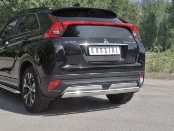 14 999 р. Защита заднего бампера (Ø75х42 мм, нержавейка) Russtal Mitsubishi Eclipse Cross GK дорестайлинг (2017-2021)  с доставкой в г. Краснодар. Увеличить фотографию 4