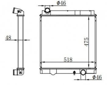 Радиатор двигателя (пластинчатый, МКПП) SAT Mitsubishi Fuso Canter (2000-2007)