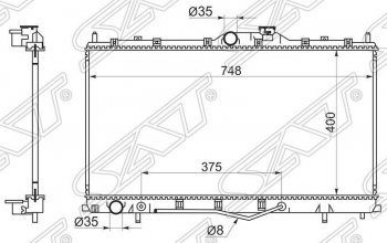 Радиатор двигателя (пластинчатый, МКПП/АКПП) SAT Mitsubishi (Митсубиси) Galant (Галант)  9 (2004-2009) 9 седан