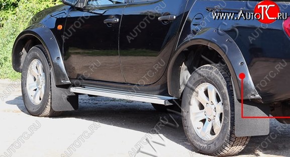 27 849 р. Накладки на колёсные арки RA (усиленные) Mitsubishi L200 5 KK,KL дорестайлинг (2015-2019) (Поверхность глянец (под окраску), Неокрашенные)  с доставкой в г. Краснодар