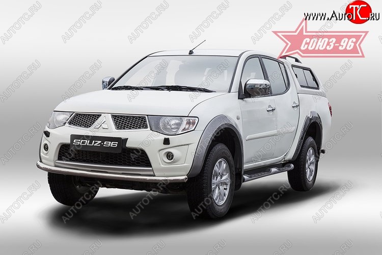 10 394 р. Защита переднего бампера одинарная Souz-96 (d60). Mitsubishi L200 5 KK,KL дорестайлинг (2015-2019)  с доставкой в г. Краснодар