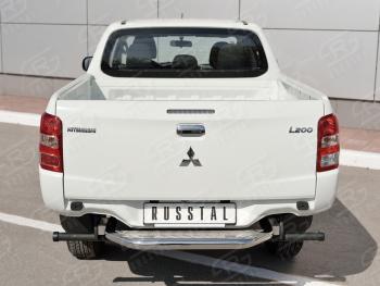 Защита заднего бампера (труба d63 с листом) SLITKOFF Mitsubishi (Митсубиси) L200 (л)  5 KK,KL (2015-2019) 5 KK,KL дорестайлинг