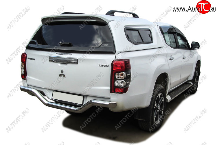 17 399 р. Защита заднего бампера Slitkoff (Ø 76 мм, без бампера)  Mitsubishi L200  5 KK,KL (2018-2022) рестайлинг (Нержавеющая сталь)  с доставкой в г. Краснодар