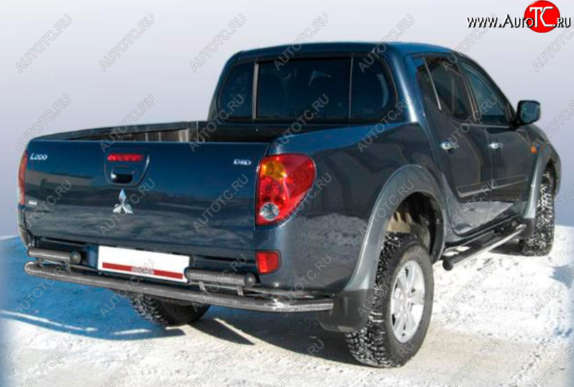 10 299 р. Защита переднего бампера Slitkoff (Ø 57 мм).  Mitsubishi L200 ( 4,  5 KK,KL) (2006-2022)  дорестайлинг, рестайлинг (Сталь с полимерным покрытием. Цвет: серебристый)  с доставкой в г. Краснодар