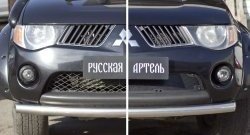 2 499 р. Защитная сетка решетки переднего бампера РА Mitsubishi L200 4  дорестайлинг (2006-2014)  с доставкой в г. Краснодар. Увеличить фотографию 2