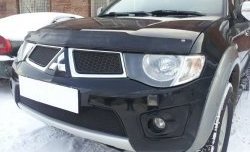 1 499 р. Сетка в решетку радиатора Russtal  Mitsubishi L200  4 - Pajero Sport  PB (черная)  с доставкой в г. Краснодар. Увеличить фотографию 4