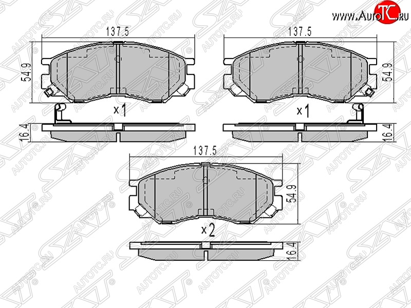 1 369 р. Колодки тормозные SAT (передние)  Mitsubishi L200 ( 4,  5 KK,KL) (2006-2022)  дорестайлинг, рестайлинг  с доставкой в г. Краснодар