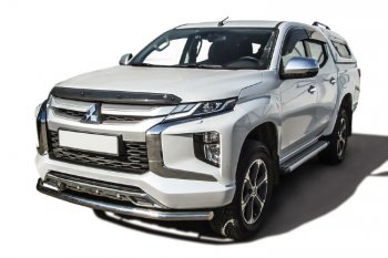 Защита переднего бампера Slitkoff (Ø 57 мм). Mitsubishi (Митсубиси) L200 (л)  5 KK,KL (2018-2022) 5 KK,KL рестайлинг