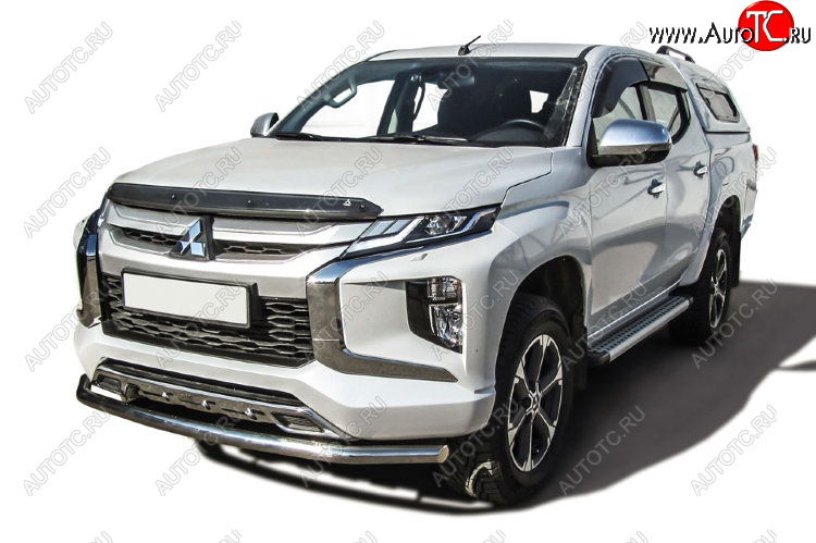 14 849 р. Защита переднего бампера Slitkoff (Ø 57 мм).  Mitsubishi L200  5 KK,KL (2018-2022) рестайлинг (Нержавеющая сталь)  с доставкой в г. Краснодар