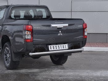 21 999 р. Защита заднего бампера (Ø63 мм, нержавейка) RUSSTAL Mitsubishi L200 5 KK,KL рестайлинг (2018-2022)  с доставкой в г. Краснодар. Увеличить фотографию 2