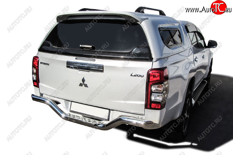 24 649 р. Защита заднего бампера Slitkoff (Ø 57 мм, волна, со стальной ступенькой)  Mitsubishi L200  5 KK,KL (2018-2022) рестайлинг  с доставкой в г. Краснодар