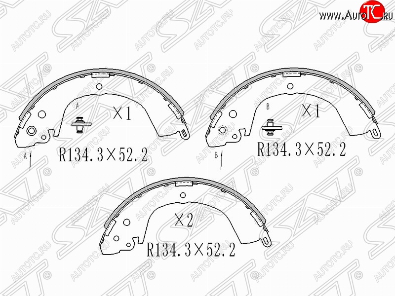 2 379 р. Колодки тормозные задние SAT  Mitsubishi L200  4 (2006-2014)  дорестайлинг  с доставкой в г. Краснодар