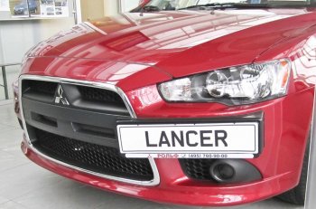 2 199 р. Воздуховоды радиатора в передний бампер Квадрат  Mitsubishi Lancer  10 (2011-2017) седан рестайлинг, хэтчбек 5 дв рестайлинг (Неокрашенные)  с доставкой в г. Краснодар. Увеличить фотографию 2