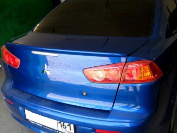 3 899 р. Лип спойлер Элегант Mitsubishi Lancer 10 CY седан дорестайлинг (2007-2010) (Неокрашенный)  с доставкой в г. Краснодар. Увеличить фотографию 2