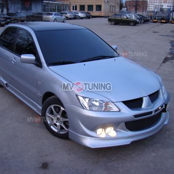 1 149 р. Реснички на фары var №1 (узкие) Mitsubishi Lancer 9 1-ый рестайлинг универсал (2003-2005) (Неокрашенные)  с доставкой в г. Краснодар. Увеличить фотографию 2