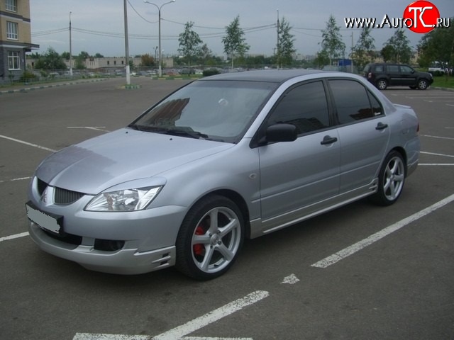 4 999 р. Накладка на передний бампер EGR Mitsubishi Lancer 9 1-ый рестайлинг седан (2003-2005) (Неокрашенная)  с доставкой в г. Краснодар