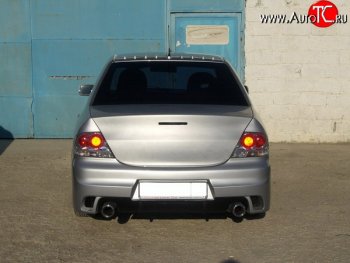 18 499 р. Задний бампер INGS Extreem  Mitsubishi Lancer  9 (2003-2009) 1-ый рестайлинг седан, 2-ой рестайлинг седан (Неокрашенный)  с доставкой в г. Краснодар. Увеличить фотографию 4