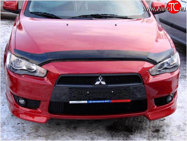 2 879 р. Дефлектор капота NovLine Mitsubishi Lancer 10 седан рестайлинг (2011-2017)  с доставкой в г. Краснодар