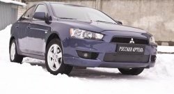 939 р. Зимняя заглушка решетки переднего бампера РА  Mitsubishi Lancer  10 (2007-2010) седан дорестайлинг  с доставкой в г. Краснодар. Увеличить фотографию 3