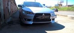 3 099 р. Клыки Evo на передний бампер автомобиля  Mitsubishi Lancer  10 (2007-2017) седан дорестайлинг, хэтчбэк дорестайлинг, седан рестайлинг, хэтчбек 5 дв рестайлинг (Неокрашенные)  с доставкой в г. Краснодар. Увеличить фотографию 6