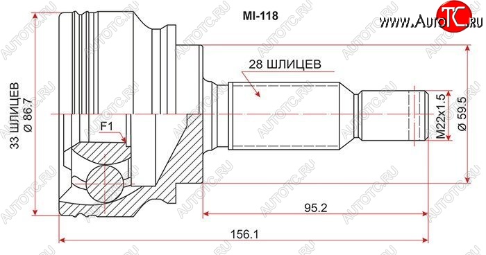 2 369 р. ШРУС SAT (наружный)  Mitsubishi Lancer  10 (2007-2017) седан дорестайлинг, хэтчбэк дорестайлинг, седан рестайлинг, хэтчбек 5 дв рестайлинг  с доставкой в г. Краснодар