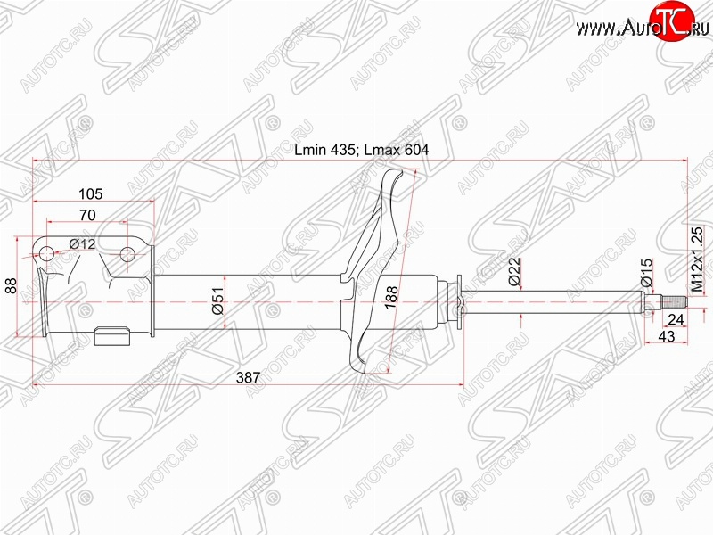 3 499 р. Амортизатор передний SAT (LH=RH)  Mitsubishi Montero  V90 - Pajero iO  с доставкой в г. Краснодар