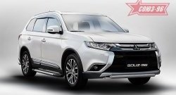 Защита переднего бампера одинарная из овальной трубы Souz-96 (d75х42). Mitsubishi Outlander GF 2-ой рестайлинг (2015-2018)