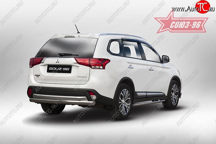 13 904 р. Защита заднего бампера Souz-96 (овал 75х42) Mitsubishi Outlander GF 2-ой рестайлинг (2015-2018)  с доставкой в г. Краснодар