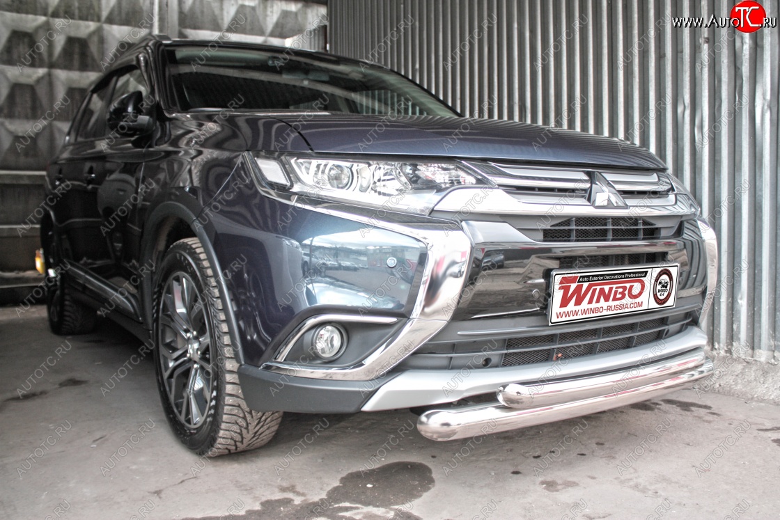 13 999 р. Защита переднего бампера Mitsubishi Outlander 2014+  Mitsubishi Outlander  GF (2015-2018) 2-ой рестайлинг  с доставкой в г. Краснодар